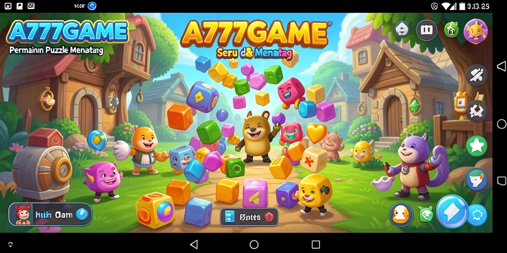 Tampilan gameplay A777GAME yang penuh warna dan menantang.