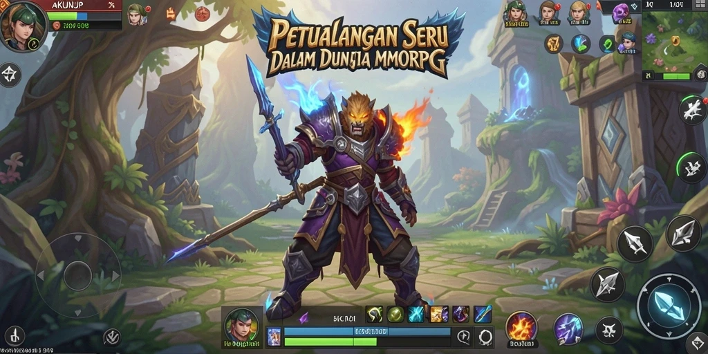 Tampilan gameplay menarik di dunia MMORPG AKUNJP.