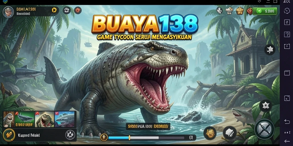 Tampilan gameplay menarik dari BUAYA138 dengan elemen Tycoon.