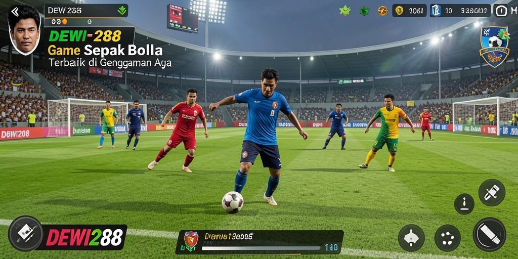 Tampilan gameplay <strong>DEWI288</strong> yang seru dan mendebarkan dalam pertandingan sepak bola.