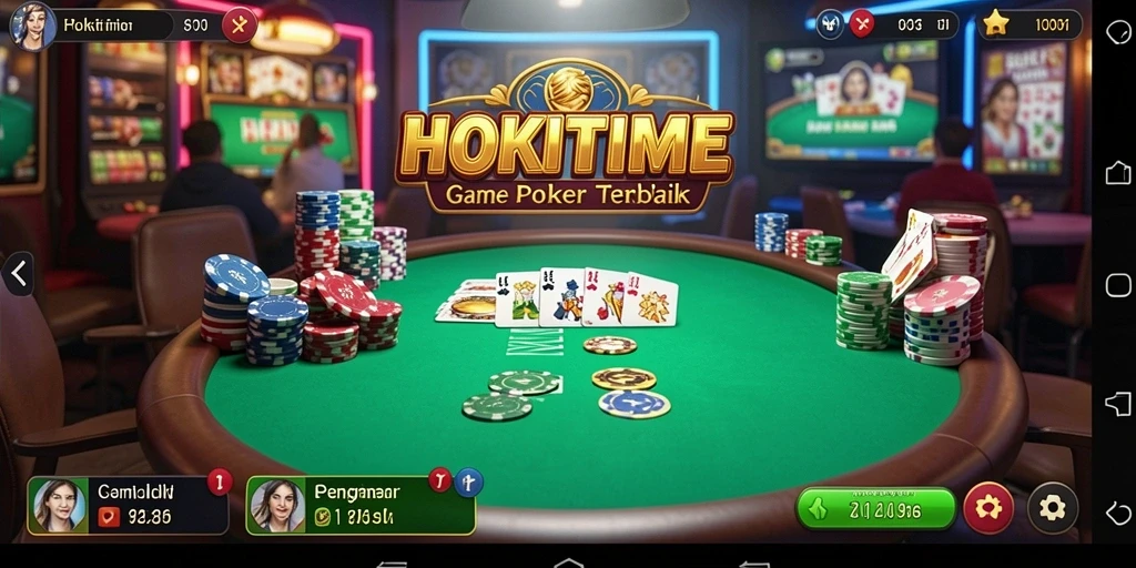 Screenshot gameplay HOKITIME yang menampilkan aksi seru dalam permainan poker.