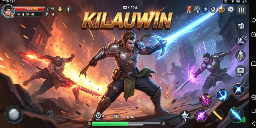 Screenshot gameplay KILAUWIN menampilkan pertarungan karakter yang intens.