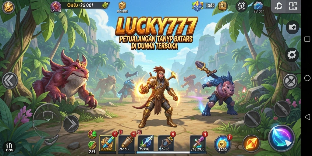 Tangkapan layar gameplay LUCKY777 menunjukkan pengunjung menjelajahi dunia terbuka yang menakjubkan.