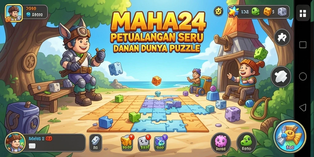 Tampilan seru gameplay puzzle di MAHA24