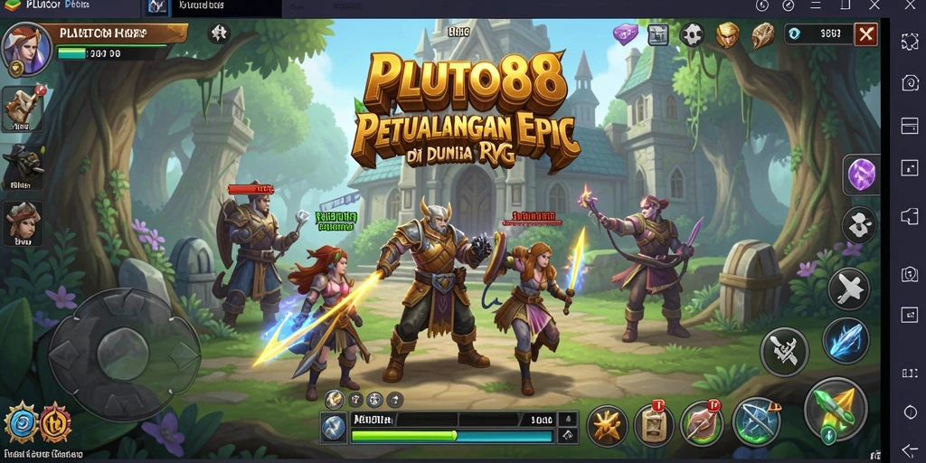 Tampilan gameplay RPG seru dan mendebarkan di dunia PLUTO88.