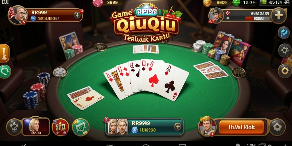 Tampilan menarik dari gameplay QiuQiu di RR999.